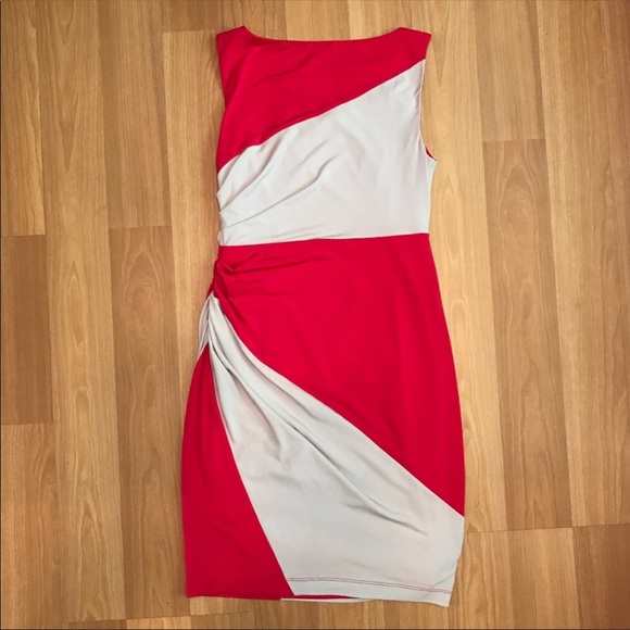 Muse body con sheath pink gray sheath side ruching - Picture 2 of 7